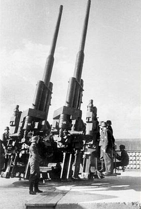 One Of Four 128 Cm Flak 40 Anti Aircraft Twin Guns On The Berlin