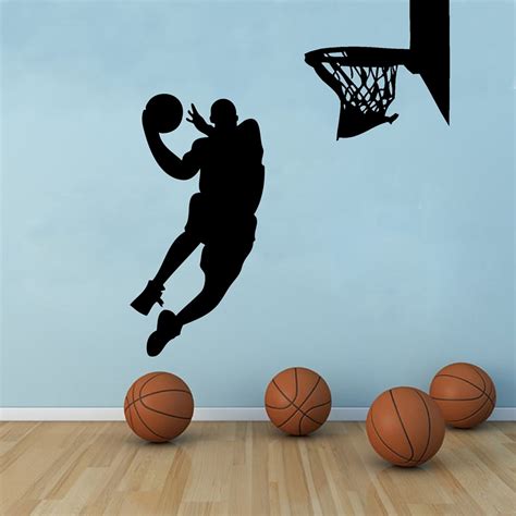 Large Size Basketball Player Dunk Vinyl Wall Sticker Cool Art Decals