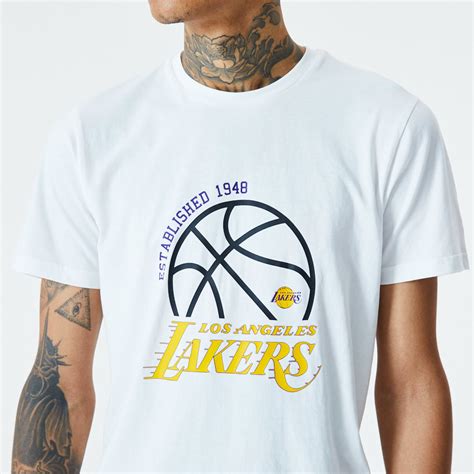 Nba los angeles la lakers short sleeve shirt heather gray boys medium 8 nwt. LA Lakers Graphic White T-Shirt | New Era Cap Co.