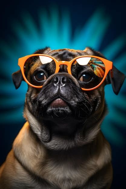 Premium Ai Image Funny Dog Wearing Sunglasses