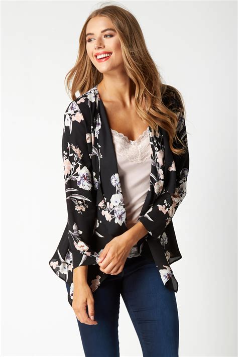 Floral Kimono Jacket In Multi Roman Originals Uk