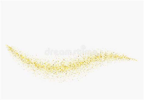 Gold Glitter Wave Abstract Background Golden Sparkles On White