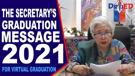 Graduation Message Of Deped Secretary Leonor M Briones 2020 2021 The