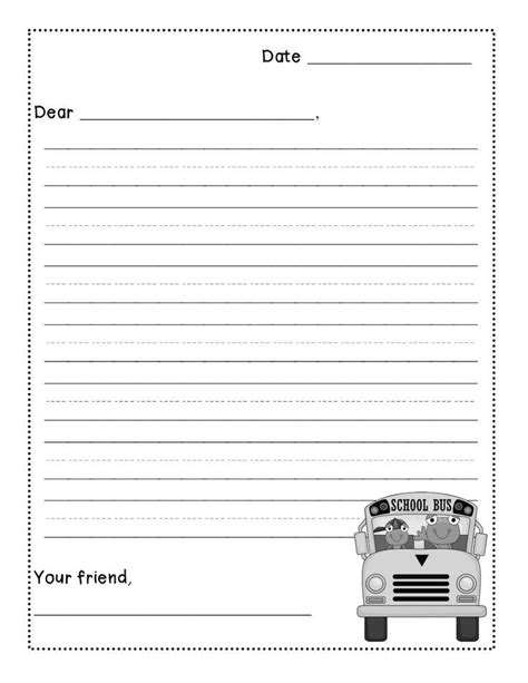 Friendly Letter Template 2nd Grade