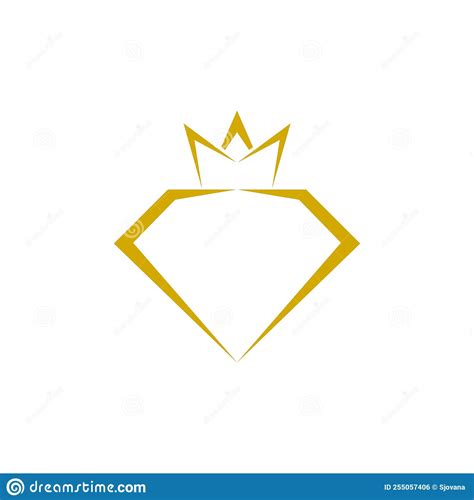 Elegant Diamond Crown Simple Logo Design Isolated On White Background