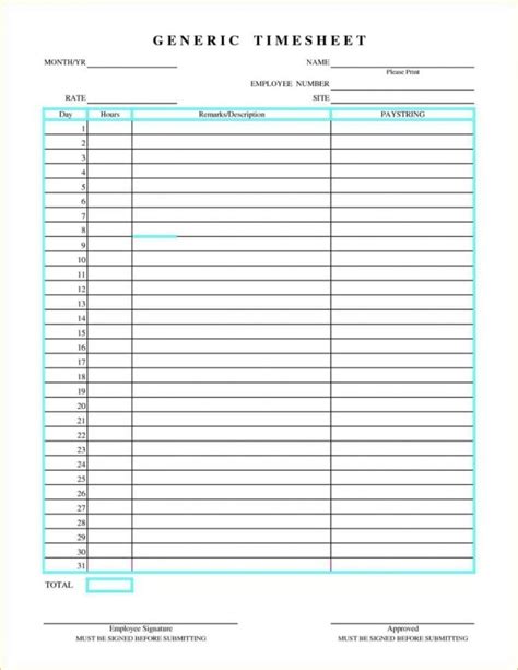 Excel Timesheet Template By Project —