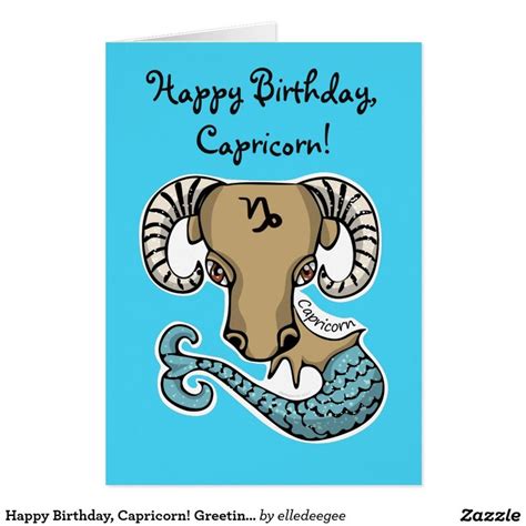 Happy Birthday Capricorn Greeting Card Capricorn Birthday Birthday