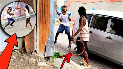 Boxing Random Strangers In The Ghetto Rockfort Jamaica Youtube