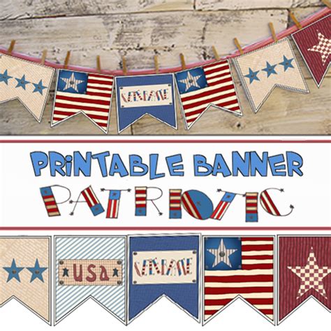Patriotic Printable Banner Parties And Patterns Downloads