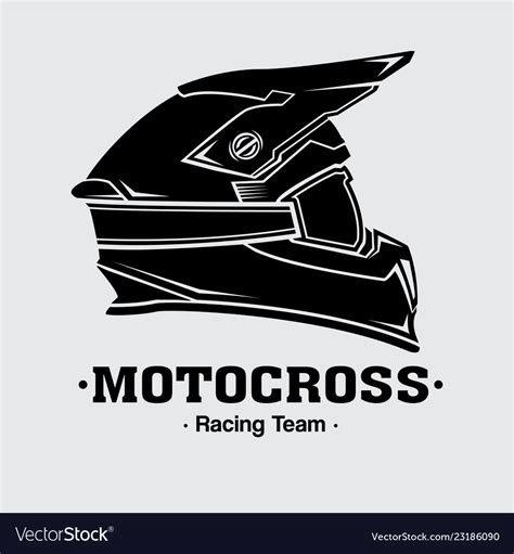 Design Logo Helmets Motocross Royalty Free Vector Image