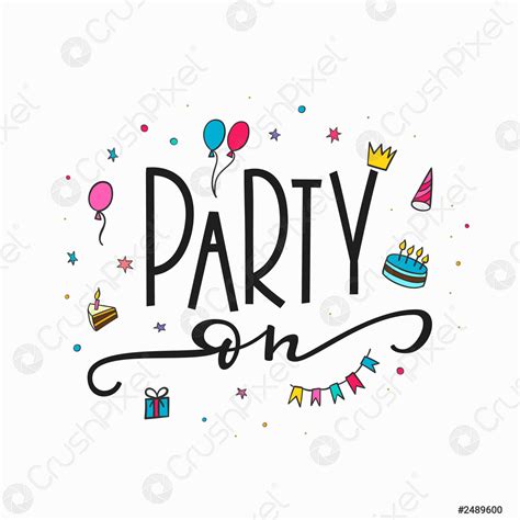 Happy Birthday Party Lettering Typografie Stock Vector 2489600