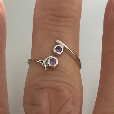 Sterling Silver Toe Ring With Amethyst Cz Silver Ring Rings Indigo