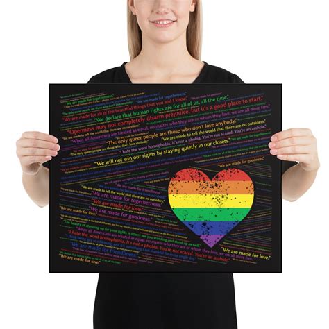 Lgbtqia Equality Pride Activist Advocate Ally Quotes Word Cloud Print