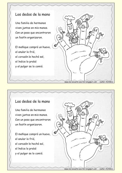 Me Encanta Escribir En Español Los Dedos De La Mano