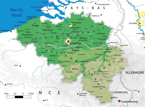 Large Detailed Physical Map Of Belgium With All Cities Vidiani Com Maps Of All Countries In