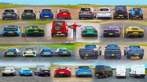 Carwow 1/4-mile (400m) drag-race leaderboard
