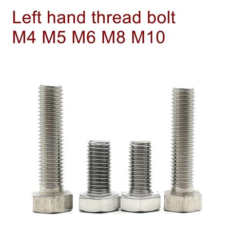 Stainless Steel Reverse Threaded Hex Tap Screw Bolts 4pcs Uxcell M6