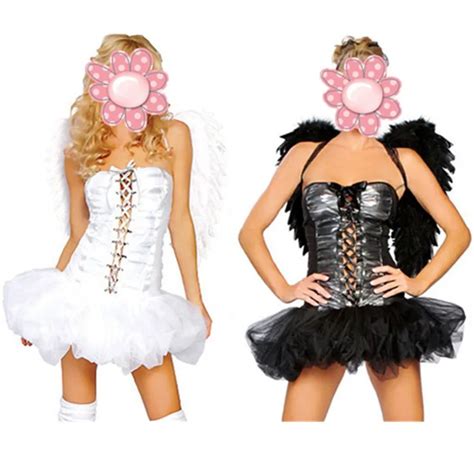 new arrival women adult fallen angel costume black angel party dress sexy adult halloween