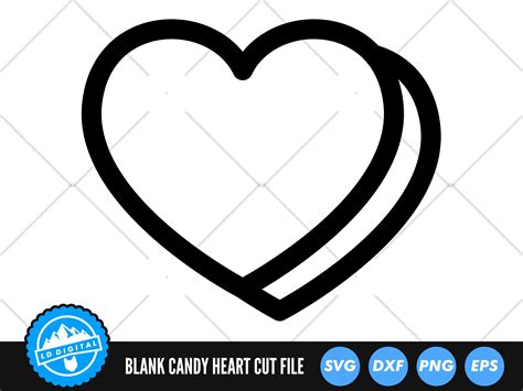 Blank Candy Heart Outline SVG Files Valentines Day SVG | Etsy