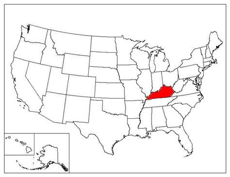 Kentucky Location In The Us United States Map Us State Map Us States