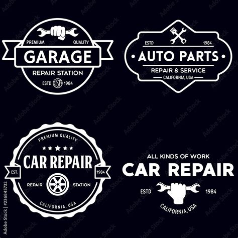 Vintage Mechanic Auto Service Repair Label Emblem And