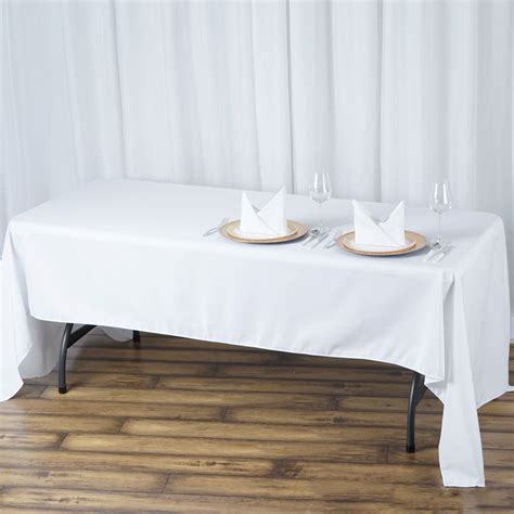Efavormart 60x126 Seamless Premium White Linens Polyester Rectangle