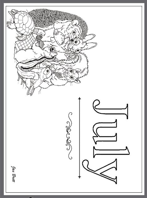Jan Bretts Months Of The Year Coloring Pages July