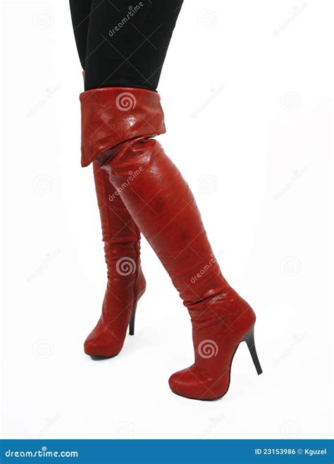 Red Boots Stock Photo Image Of Lady Cute Erotic Fashion 23153986