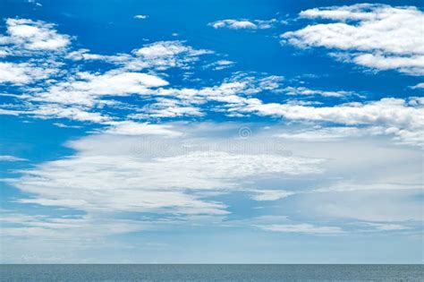 Perfect Blue Sky With Clouds And Water Of The Sea Ocean And Sky