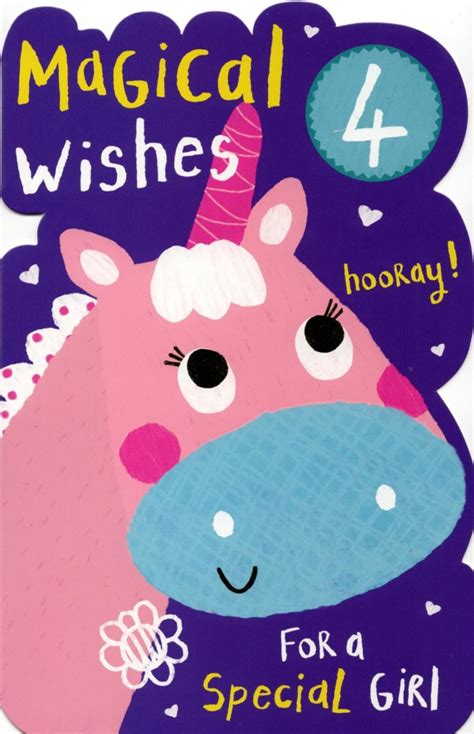 Happy birthday cakes with name and wishes are the exclusive and unique way to wish you friends & family members online. Girls Happy 4th Birthday Greeting Card With Badge | Cards ...