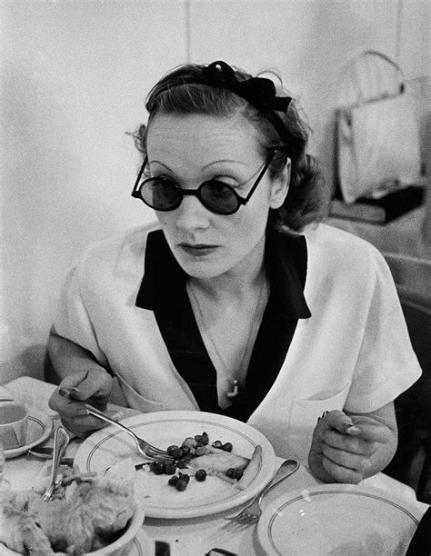 Actress Marlene Dietrich Eating At The By Alfred Eisenstaedt