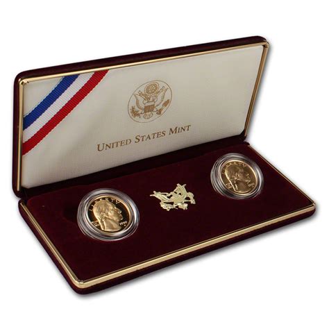 Free delivery and free returns on ebay plus items! 1999 US Gold $5 George Washington 2-Coin Commemorative Proof & BU Set | eBay