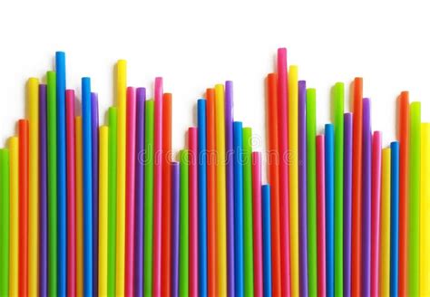 Row Of Multi Colored Straws Stock Image Image Of Indoors Copy 138659671