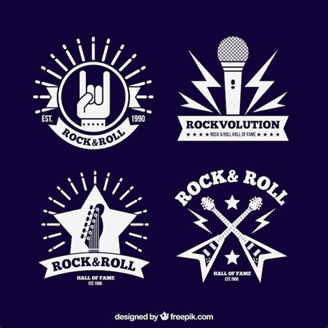 Vintage Rock Logo Collection Free Vector