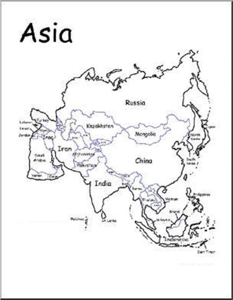 Mapas de Asia para descargar y colorear Colorear imágenes