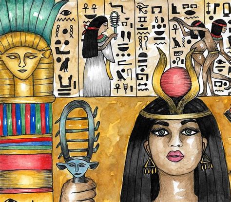 Goddess Art Egyptian Goddess Hathor Kemetic Fantasy Art Print Etsy