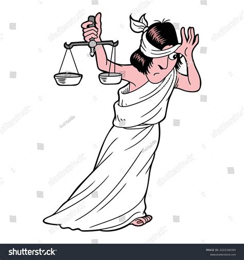 Cartoon Unfair Justice Hand Draw Vector Stock Vector Royalty Free