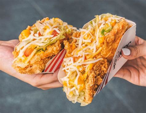 Kfc Is Making Tacos With A Fried Chicken Shell Fried Chicken Taco Restaurant Recipes Famous
