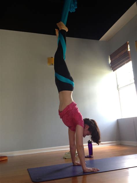 aerial yoga handstand scary to get into this pose but once there an awesome achievement