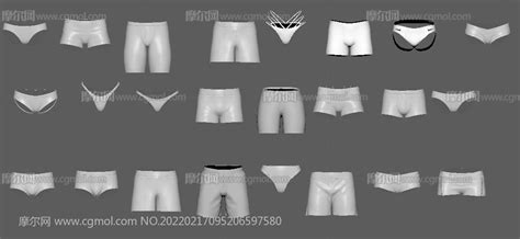 二十四种不同款式内裤 短裤 运动裤 三角裤 裤衩maya模型 MA FBX OBJ等格式 其他模型下载 摩尔网CGMOL