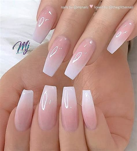 50 Pretty French Pink Ombre And Glitter On Long Acrylic Coffin Nails Design Page 5 Of 53