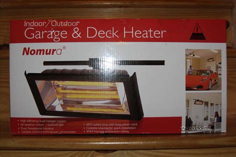 Garage heaters come in different types, heating output, and price range; NOMURA INDOOR OUTDOOR GARAGE AND DECK HEATER 600W 1200W | eBay