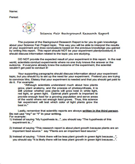 Science Fair Research Paper Example 017 Science Fair Research Paper