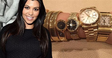 Kourtney Kardashian Flaunts Wealth By Wearing Four Gold Watches At Once Mirror Online