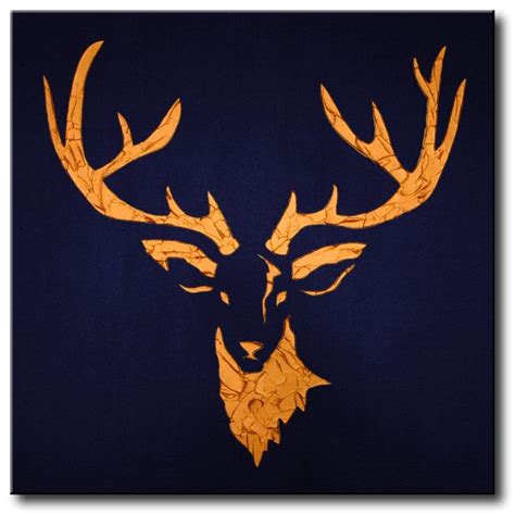 Eine pusteblume an der wand im wohnzimmer verleitet dich zum träumen. Hirsch Gemälde, stylisch, modern, 70x70,gold,bla von ...