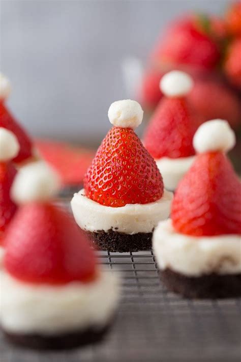 Mini christmas desserts you'll want to add to your wish list individual no bake vanilla cheesecake No-Bake Mini Christmas Cheescakes | Recipe | Baking, Chocolate crust, Desserts