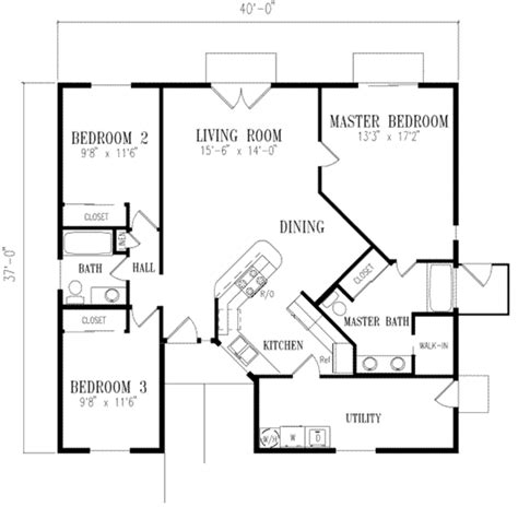 Adobe Southwestern Style House Plan 3 Beds 2 Baths 1340 Sqft Plan