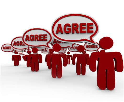 Agree Word Speech Bubbles Group People Agreement Stock Illustration