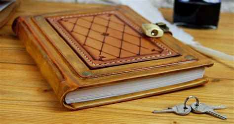 Leather Binding Book T Book Lock Book Fleur De Lis Book Etsy
