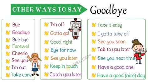 Creative Ways To Say Goodbye In English Esl